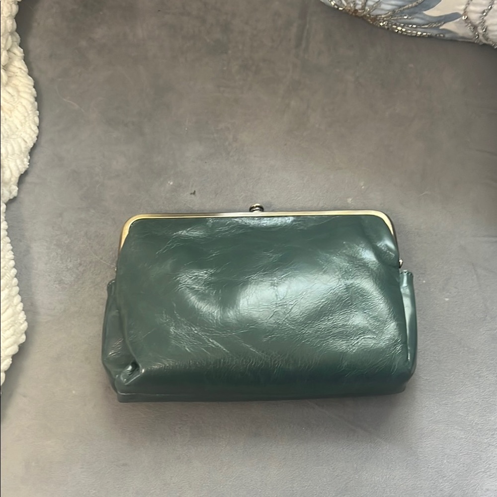 HOBO Forest Green Leather Wristlet